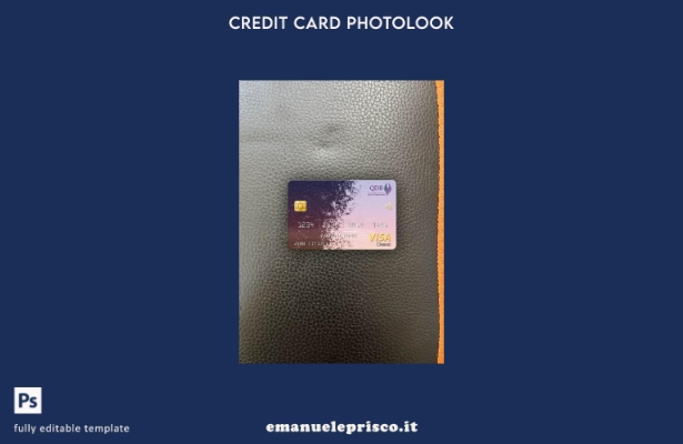 modello frontale photolook con carta classica per visto Qatar Development Bank i